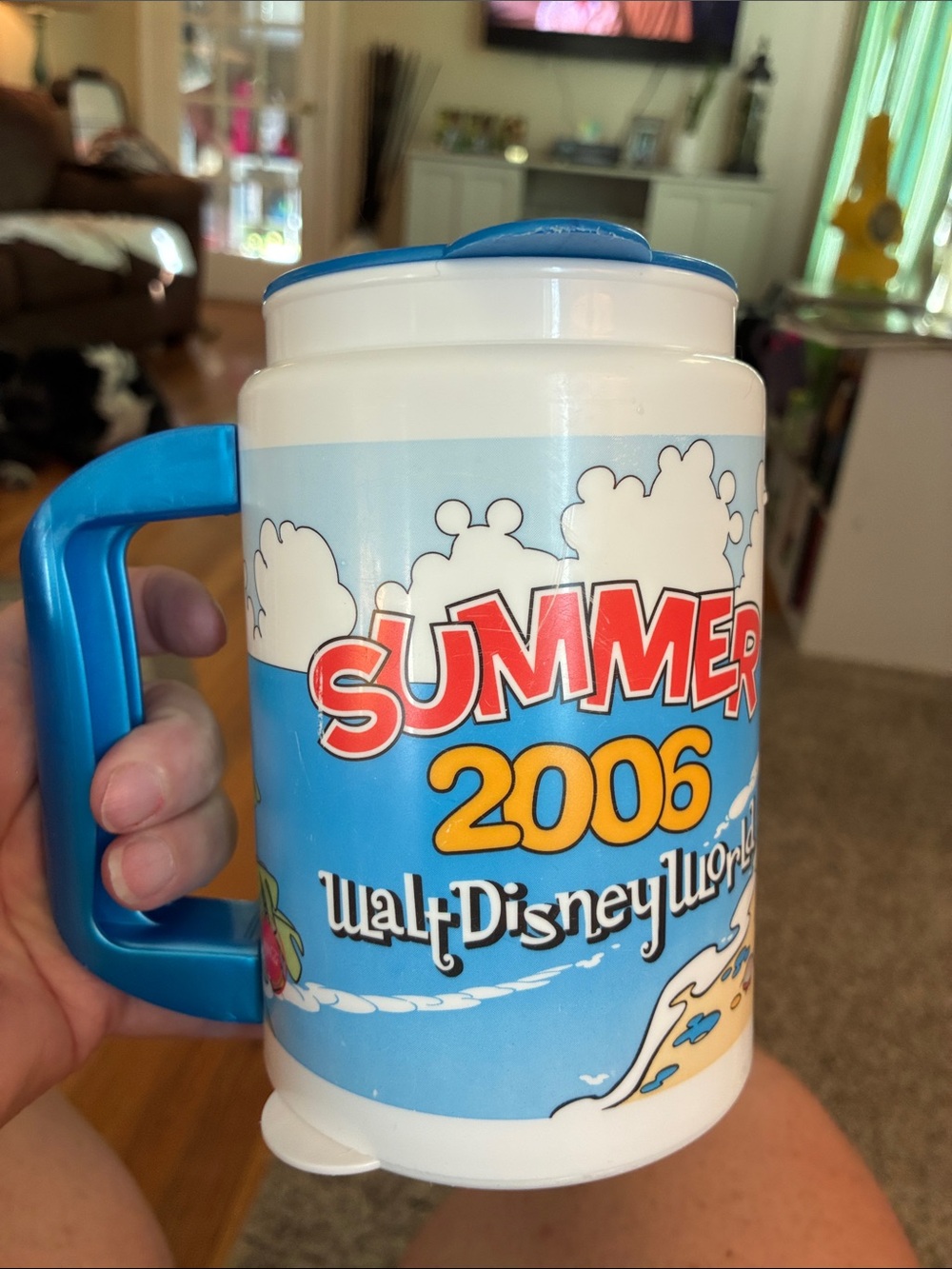 Walt Disney World Summer 2006 Blue Plastic Travel Mug